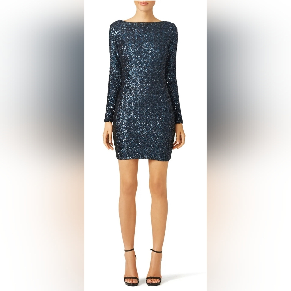 Slate & Willow Alessia Sheath Sequin Dress Blue Size Medium